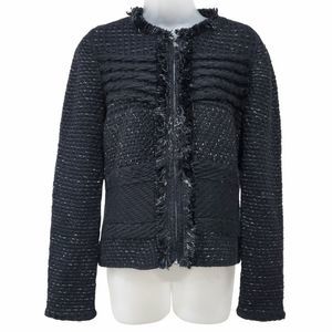 Ann Taylor Textured Black Bomber Jacket